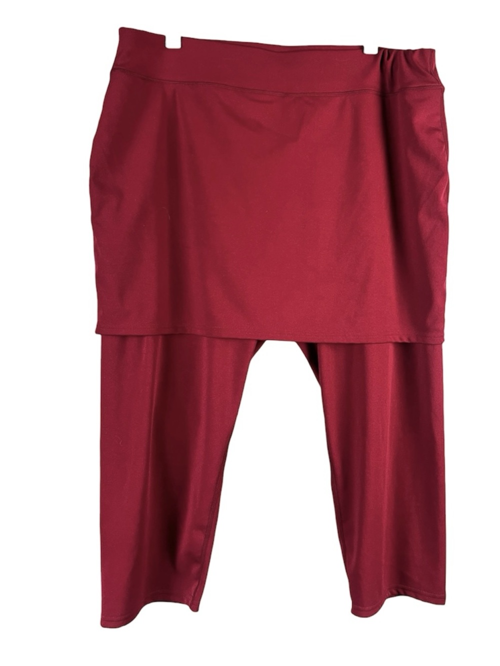 Athletic Skirted Leggings Capri Burgundy Wine Red Size 3XL - Picture 2 of 4